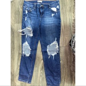 Distressed skinny jeans!